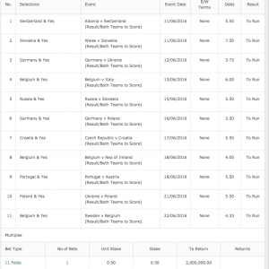 51000000 to 1 accumulator - selections