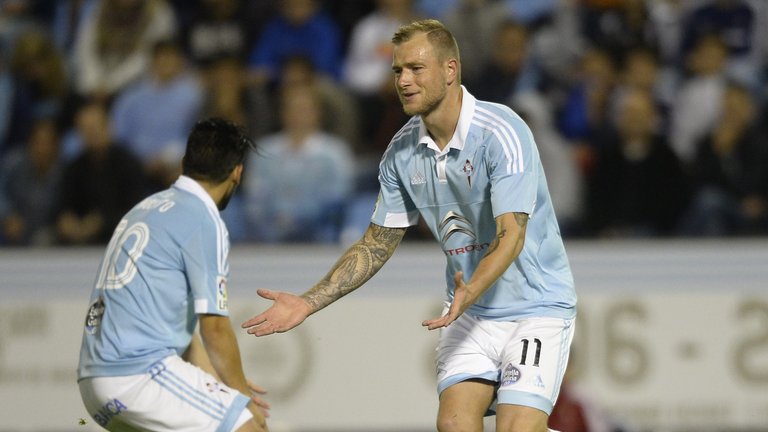 John Guidetti will try to provide the goal threat against Manchester United