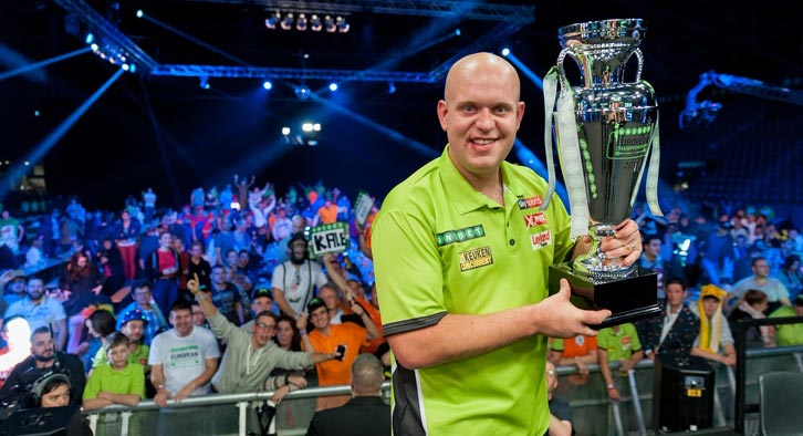 Michael Van Gerwen fresh from his pdc player of the year award. Photo Credit: Twitter - @MvG180