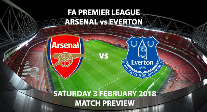 Arsenal vs Everton, Emirates Stadium, Saturday 3 February 2018. Kick off 5:30PM GMT.